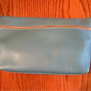 Portland Leather large pouch with Gold Zipper